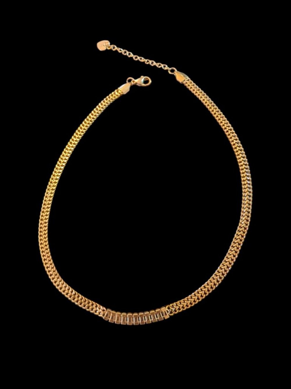 Bracha Yellow Gold Filled Stainless Steel CZ 18" Long Necklace